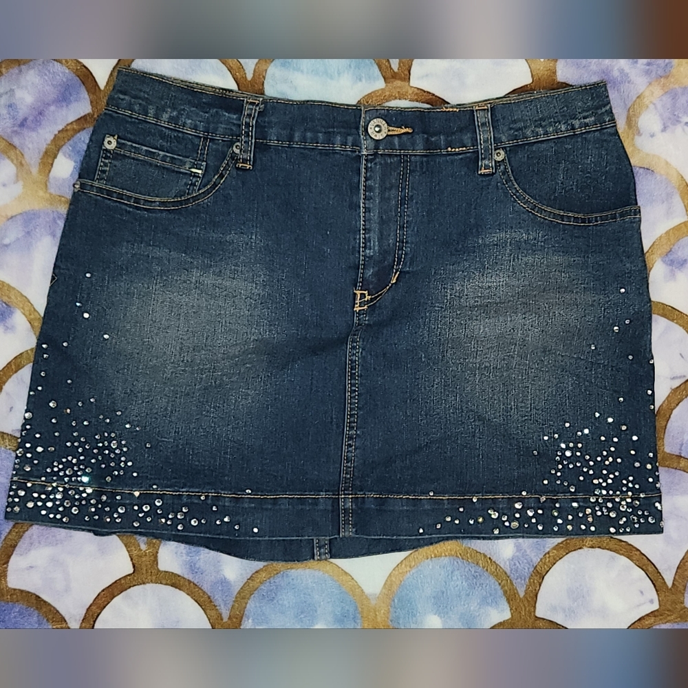 Gemstone Denim Mini skirt